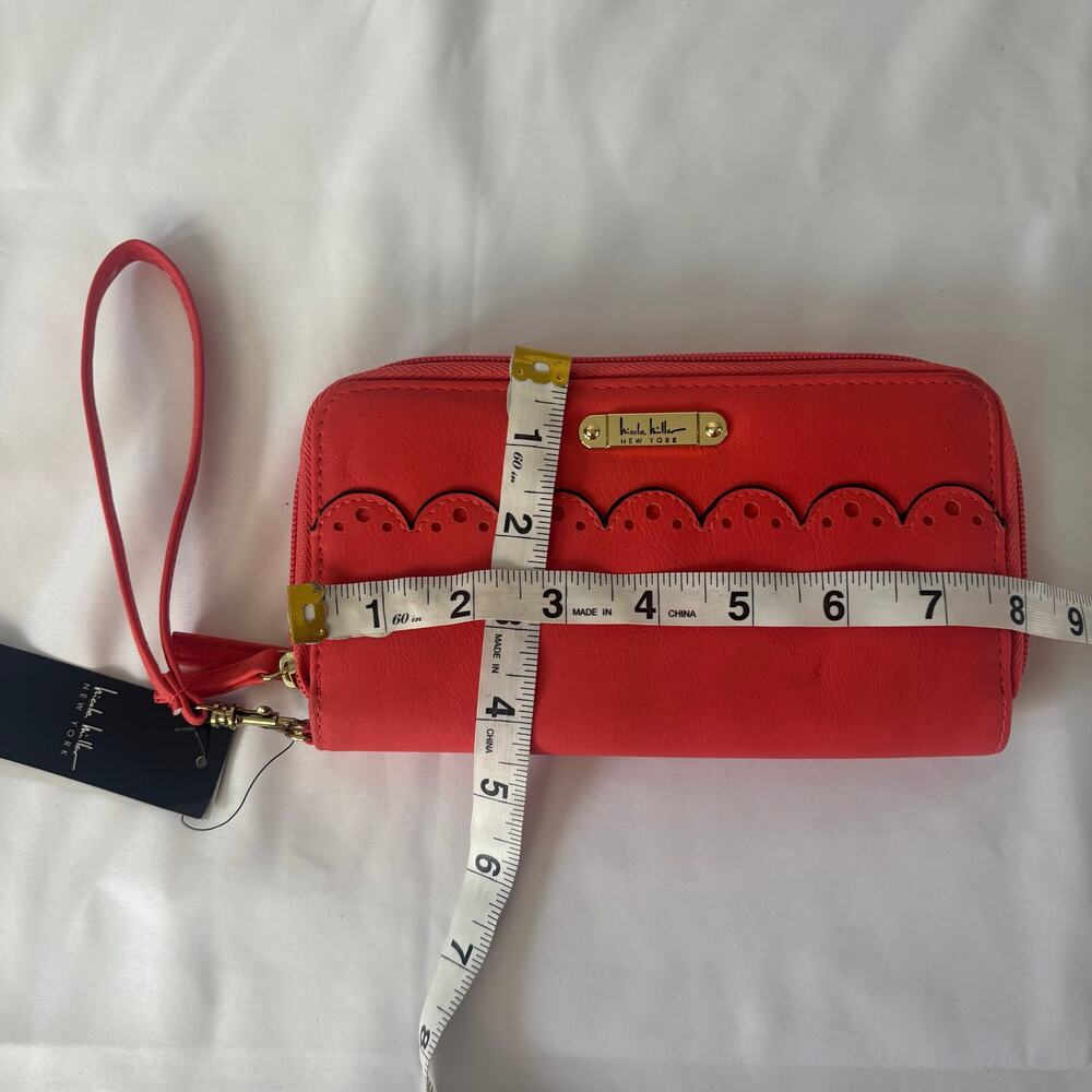 Nicole Miller Poppy Red Wristlet Zip Wallet Clutch NWT NY8605 - Picture 11 of 11